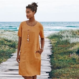 Pure Jill J. Jill 100% Linen Terracotta Brown Coastal Lightweight Dress Size M